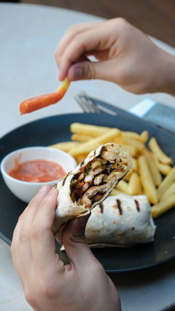 Delicious and grilled wrap sandwich