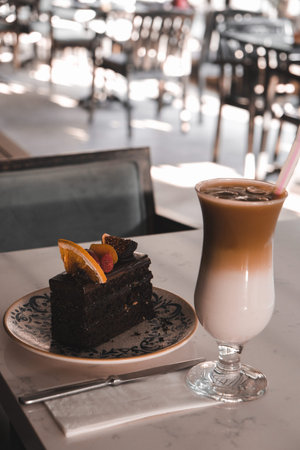 Layered Cake Slice on a Plate