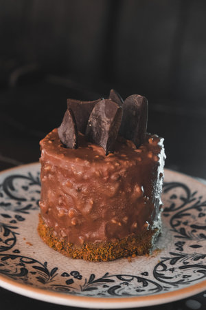 Layered Cake Slice on a Fancy Plate
