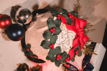 Close-up of a Beautiful Cake Decoration