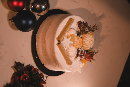 Homemade Cream Cake in Natural Light