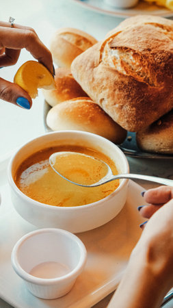 Delicious Soup, Vegetable Soup, Bowlの写真素材