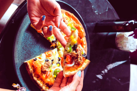 Delicious Mixture pizza Italian food