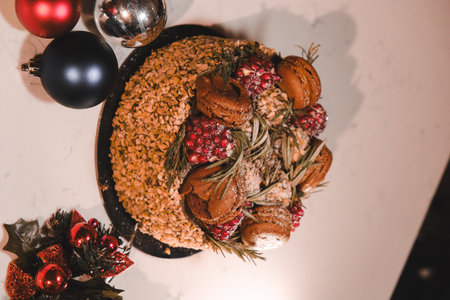 Rich and Indulgent Coffee Cake with a Streusel Toppingの写真素材