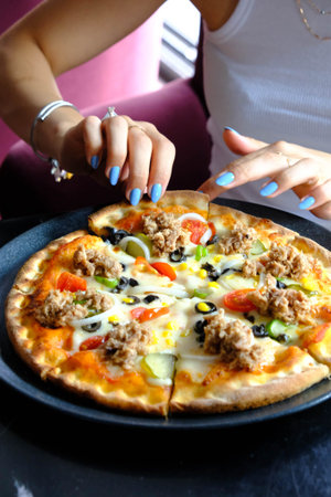Delicious Mixture pizza Italian food