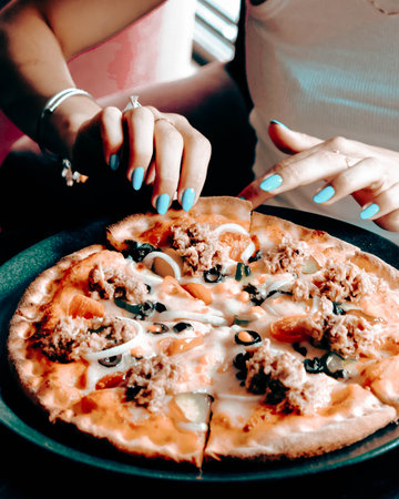 Delicious Mixture pizza Italian foodの写真素材