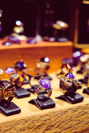 Alluring Gold and Diamond Wedding Bandsの写真素材