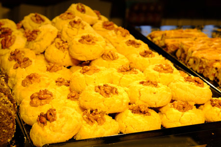 Group of associated cookies. Chocolate chip, oatmeal raisin, white chocolate