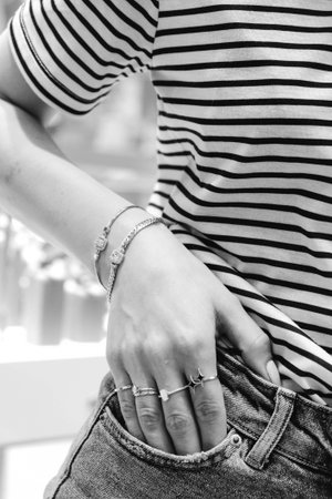 Glamorous Gold and Diamond Wedding Ringsの写真素材