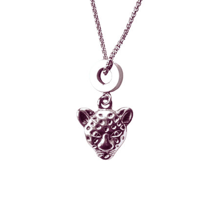 Silver Leopard Pendant Necklace
