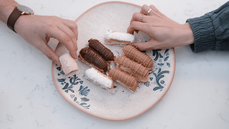 Decadent chocolate covered eclair, a true treat