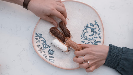 A crispy pastry filled with luscious cream