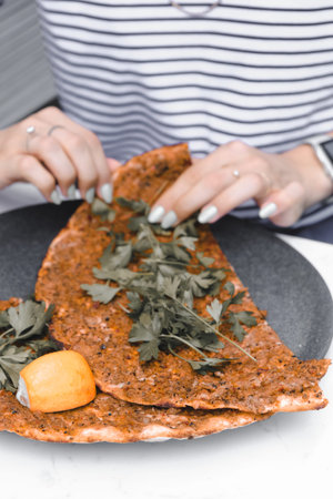 Turkish pizza pita with a different stuffing.