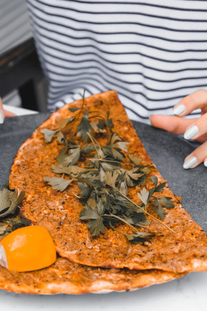 Turkish pizza pita with a different stuffing.