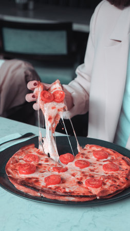 Delicious Mixture pizza Italian foodの写真素材