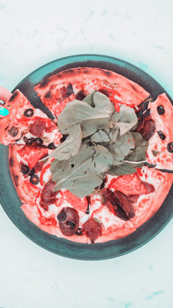 Delicious Mixture pizza Italian foodの写真素材