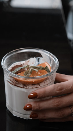 Delicious profiteroles with chocolateの写真素材