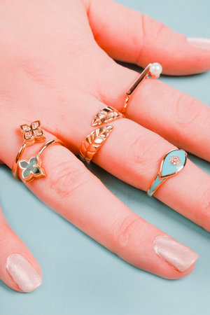 Handcrafted Luxury Jewelry with Goldの写真素材