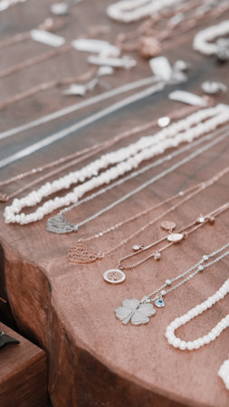 Beautiful Diamond Earrings with Gold Settingの写真素材