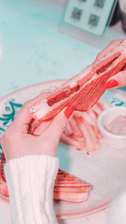 Traditional Turkish toast, delicious breakfastの写真素材