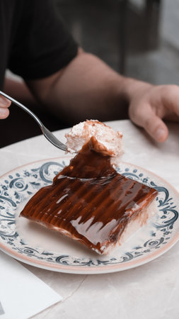 Delicious and Creamy Trilece Dessertの写真素材