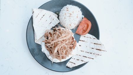 A deliciously seasoned chicken thats perfectly grilledの写真素材