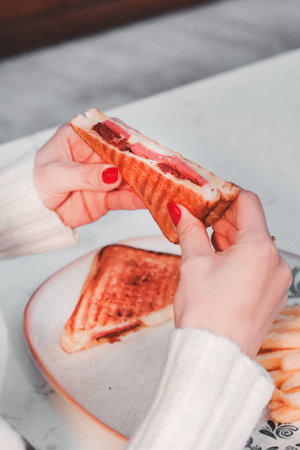 Traditional Turkish toast, delicious breakfast
