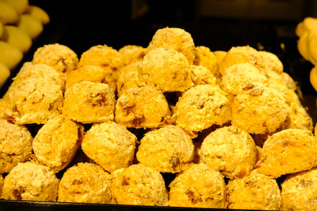 Group of associated cookies. Chocolate chip, oatmeal raisin, white chocolateの写真素材