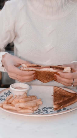 Traditional Turkish toast, delicious breakfastの写真素材