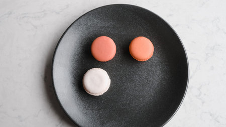Close-up of macarons cakes of different colors