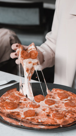 Delicious Mixture pizza Italian foodの写真素材