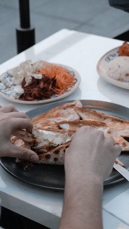 Turkish pizza pita with a different stuffing.
