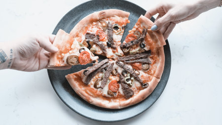 Delicious Mixture pizza Italian food