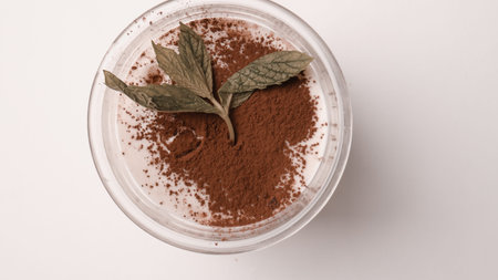 Delicious chocolate powder on the table