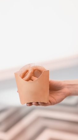 Homemade crunchy fried onion rings, delicious appetizersの写真素材