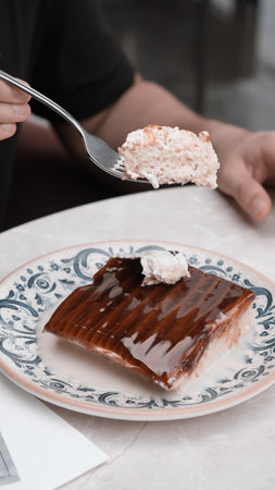 Delicious and Creamy Trilece Dessertの写真素材