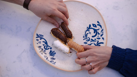 Chocolate dipped eclairs