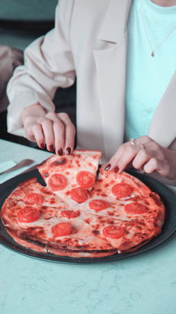 Delicious Mixture pizza Italian foodの写真素材