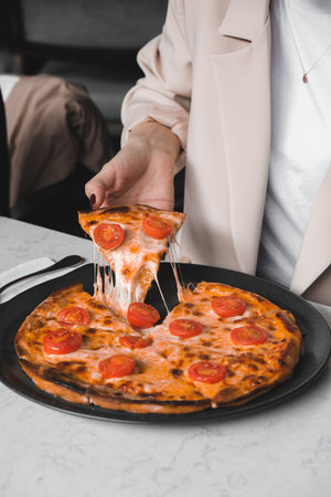 Delicious Mixture pizza foodの写真素材