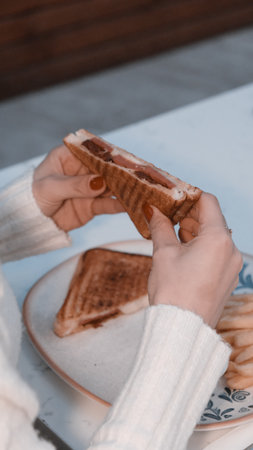 Traditional Turkish toast, delicious breakfastの写真素材