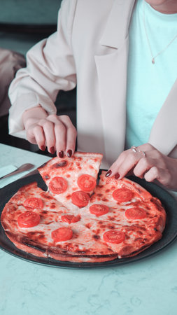 Delicious Mixture pizza Italian foodの写真素材