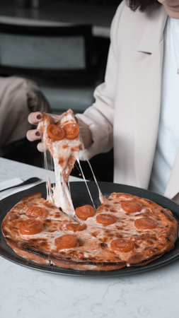 Delicious Mixture pizza Italian foodの写真素材