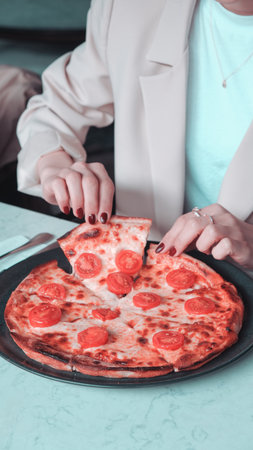 Delicious Mixture pizza Italian foodの写真素材