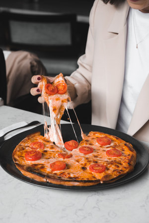 Delicious Mixture pizza Italian foodの写真素材