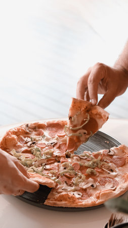Delicious Mixture pizza Italian food