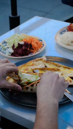 Turkish pizza pita with a different stuffing.