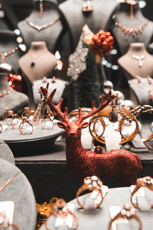 stylish jewelry like silver, gold, diamonds, precious stones.の写真素材