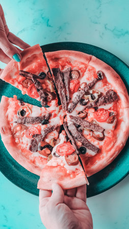 Delicious Mixture pizza Italian food