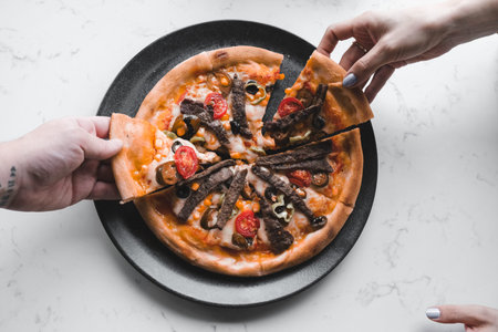 Delicious Mixture pizza Italian food