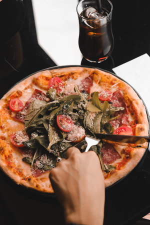 Delicious Mixture pizza Italian foodの写真素材